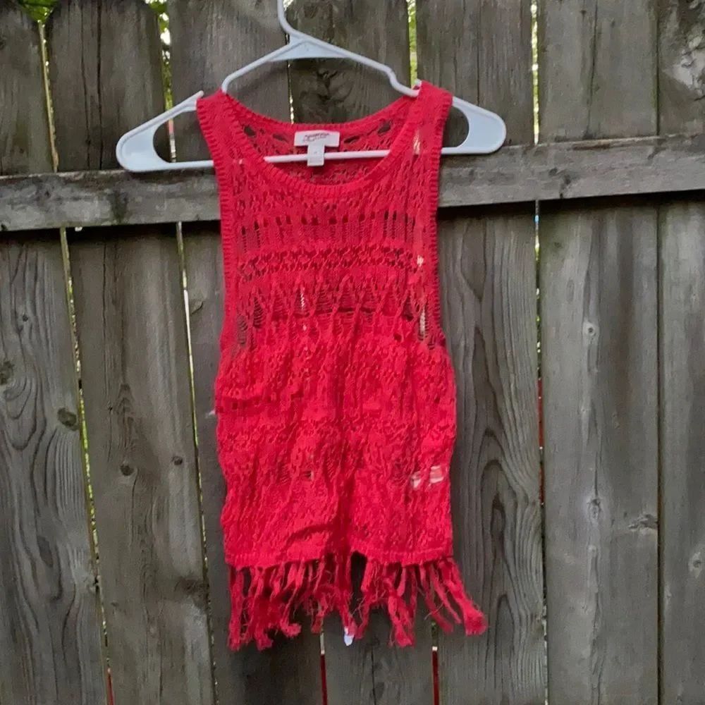 Arizona Jeans crotchet Fringe tank top sz. Xs